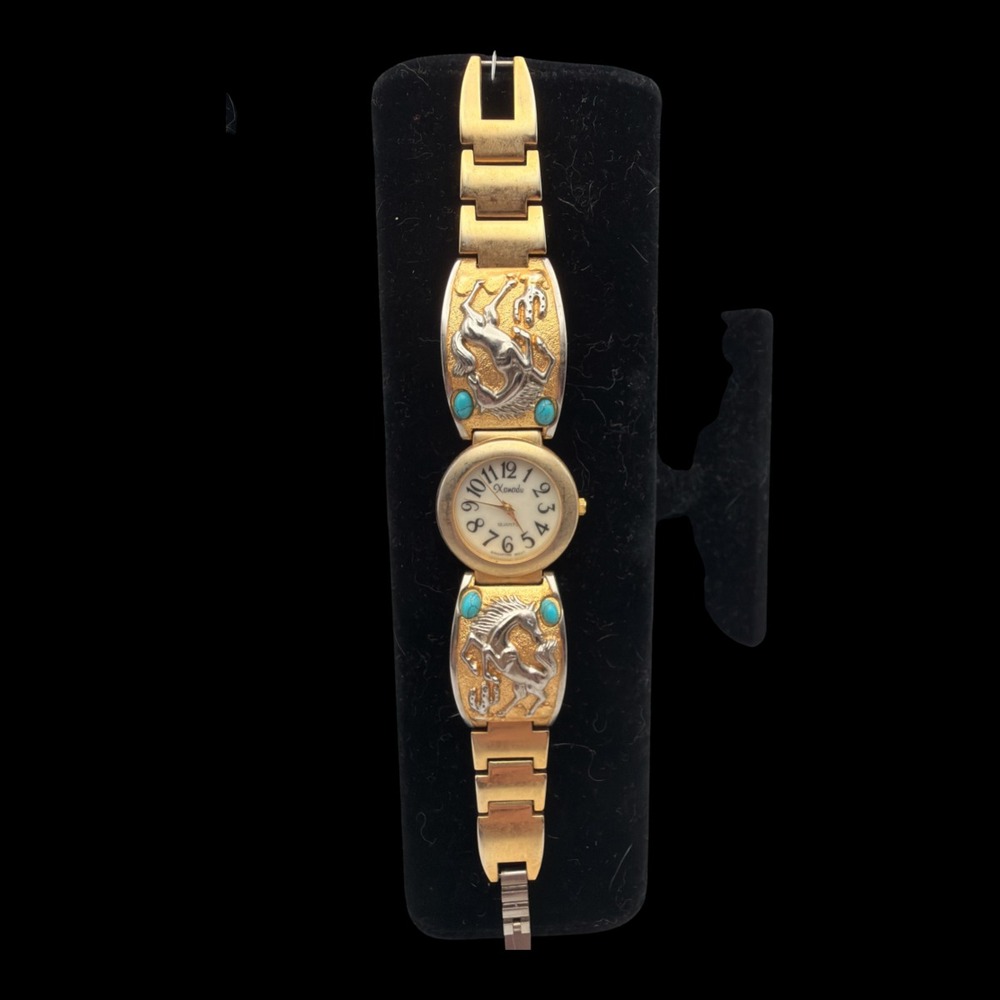 Xanadu gold tone women's Horse Turquoise bracelet watch Quartz Untested
